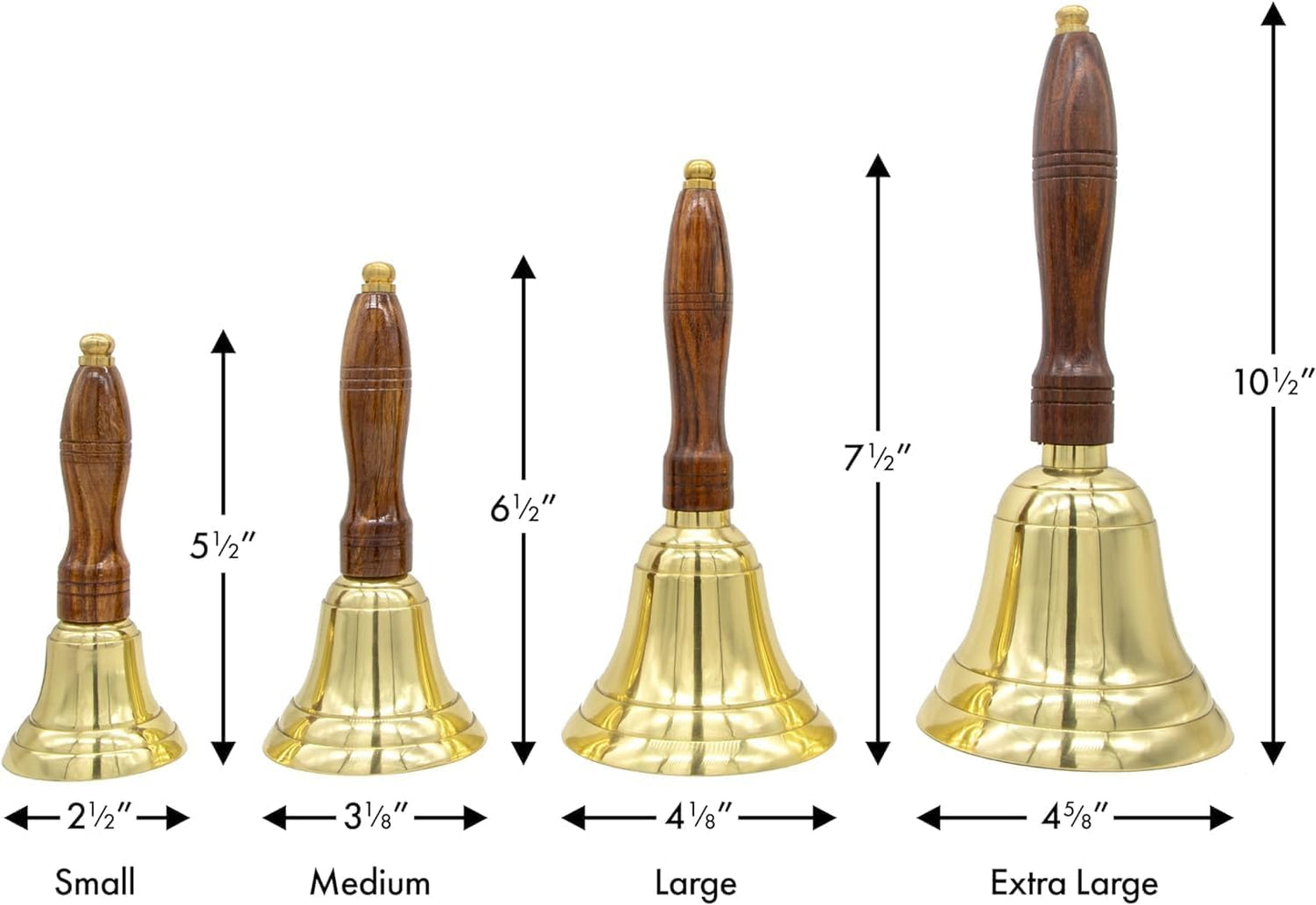 Engravable Brass Bell - Teacher Handbell - Wedding Bell, Brass for Teachers, Retirees, Cancer Survivors, Engraved