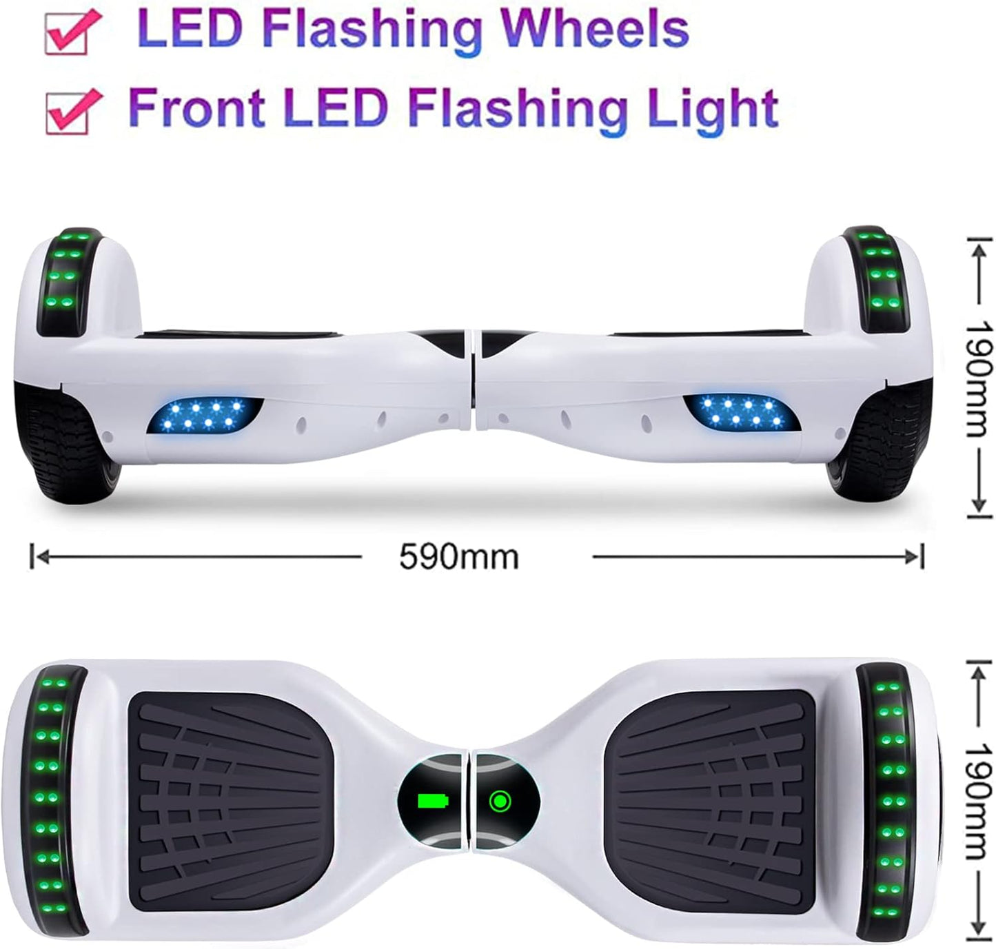 SISIGAD Scooters for Kids Ages 6-12, with Built-in Bluetooth Speaker and 6.5" Colorful Lights Wheels, Safety Certified Self Balancing Scooter Gift for Kids