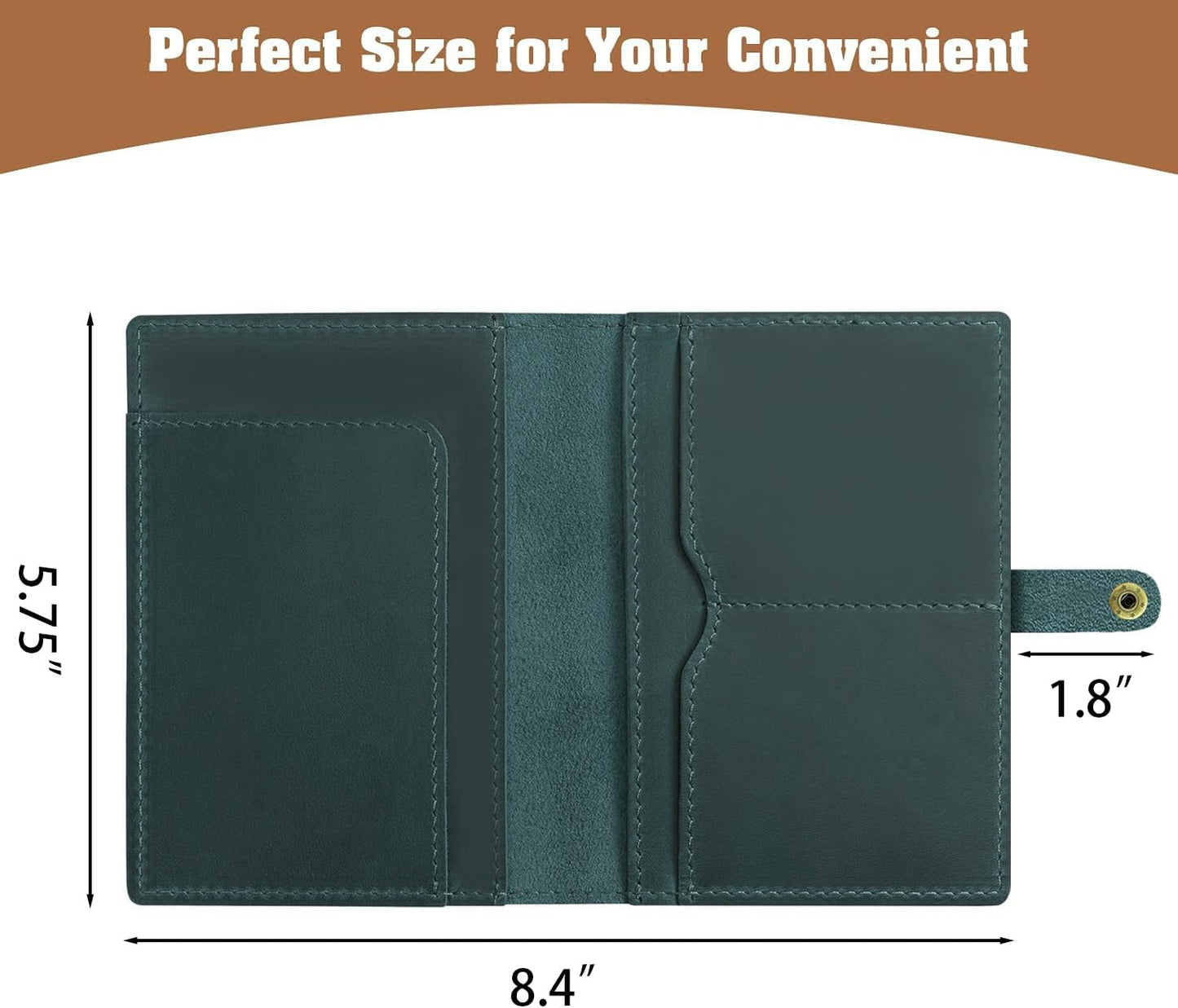 Jack&Chris Genuine Leather Passport Holder For Travel, RFID Blocking Handmade Passport Holder with Card Case Organized & Safe, Quality Travel Essentials for Women and Men for Gifting, Blue