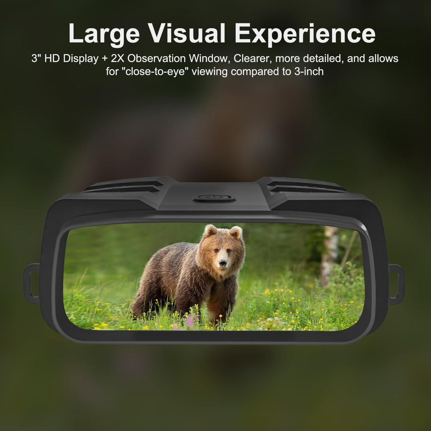 Night Vision Goggles, True 4K Full-Color Night Vision Binoculars, Built-in Powerful Focusable IR, 6000mAh Rechargeable Battery, Super Large Display, Long Viewing Range, Free 64GB Card (Black)