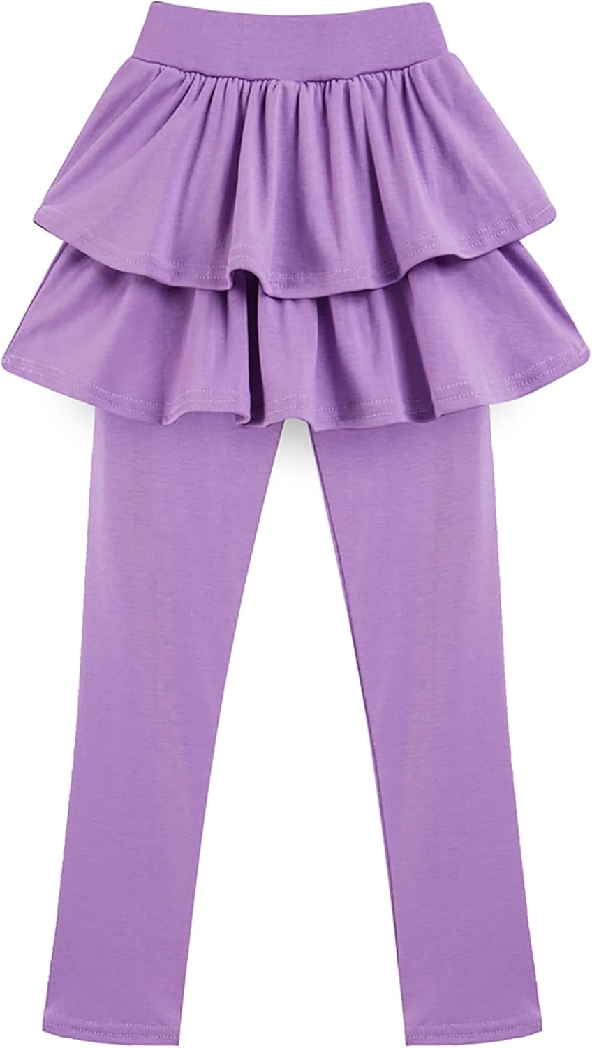 Girls School Uniform Pants Leggings with Skirts Stretch Warm Jegging 4-12 Years