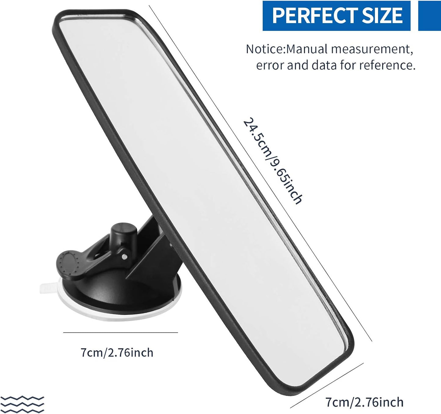Rear View Mirror, Adjustable Car Interior Rear View Mirror Car Seat Child Safety Mirror for Universal Cars Trucks SUV-9.64 x 2.6 inch (White)
