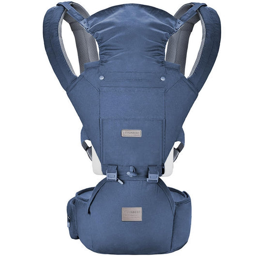 Baby Carrier, 3-in-1 Baby Carrier Newborn to Toddler with Hip Seat (Ergonomic M Position) for 0-36 Month/7-45lbs, Adjustable Size for Enhanced Lumbar Support, Perfect for On-The-go, Blue