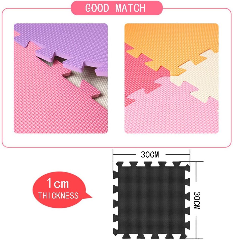 YIMINYUER® 20 Tiles (30cm×30cm×1cm Each Tile) Baby Soft Puzzle Play Mats, Kids Thick EVA Foam Floor, Toddlers & Children's Soft Interlocking Mat R03R04R12G301020