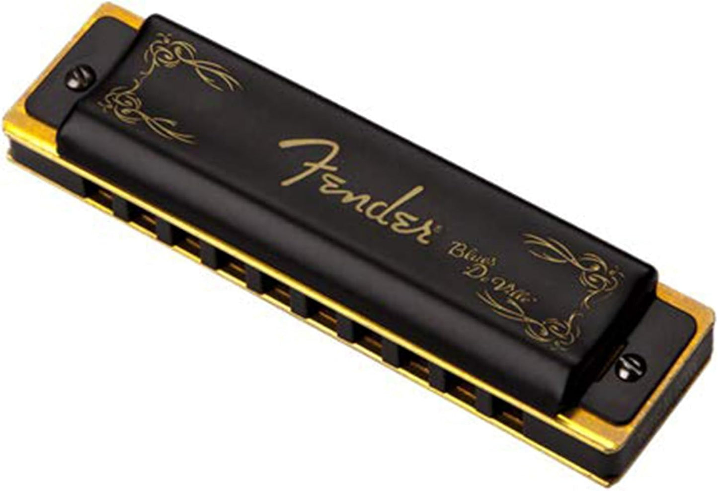 Fender Blues DeVille Harmonica - Key of A Bundle with Carrying Case, Austin Bazaar Online Manual, and Polishing Cloth