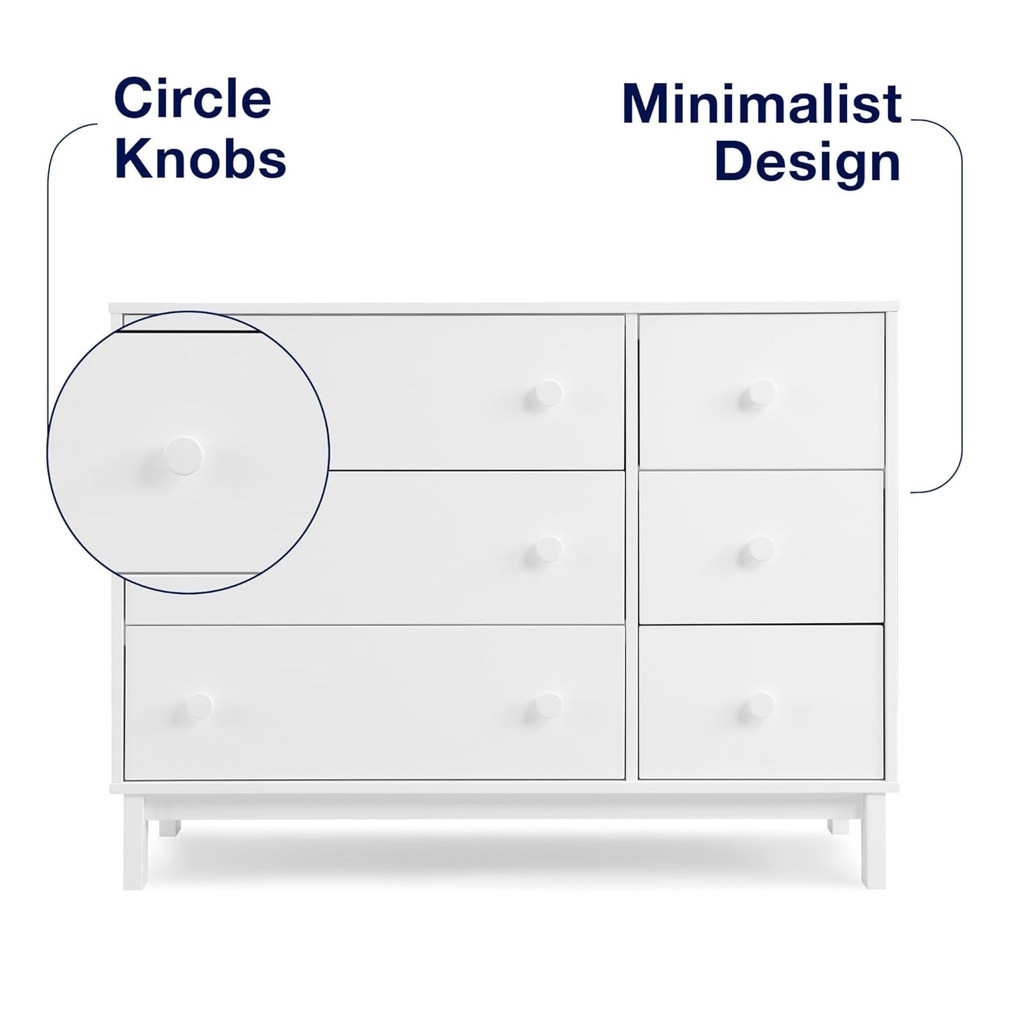 GAP babyGap Legacy 6 Drawer Dresser with Interlocking Drawers - Greenguard Gold Certified, Bianca White