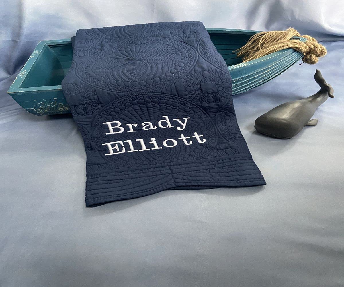 Personalized Baby Blanket Baby Quilt Monogrammed Blankets for Boys and Girls Embroidered Baby Gifts Plaque