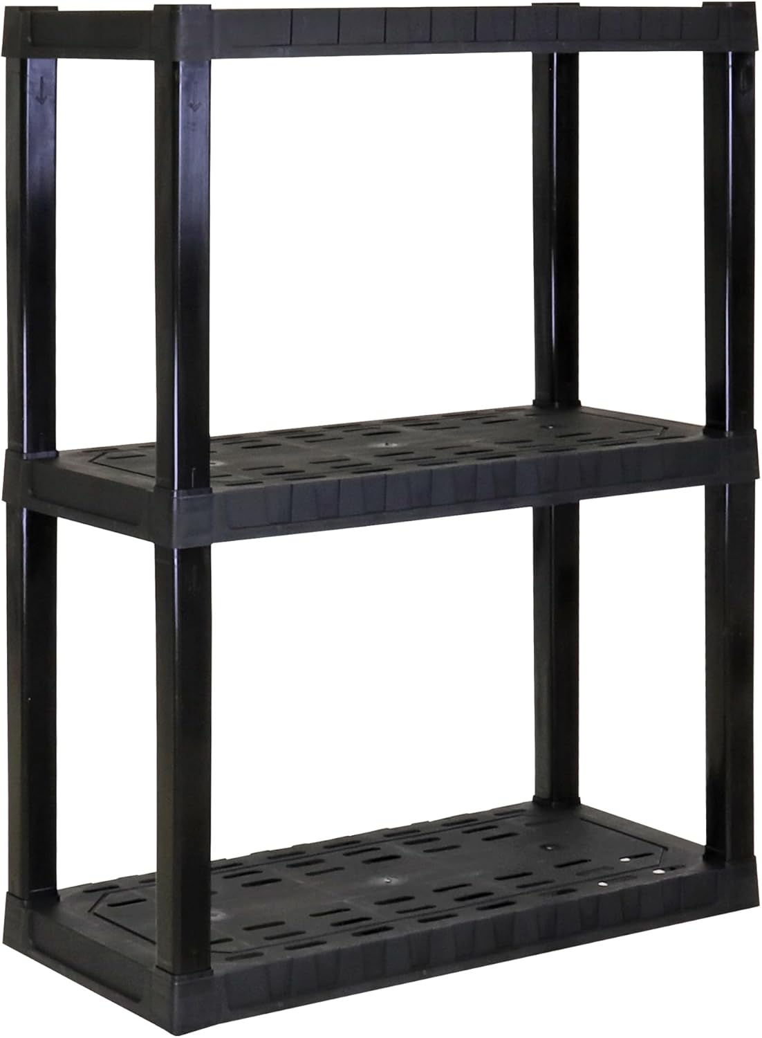 Oskar Storage Shelves - Bathroom Wall Organizer, Kids Room Toys Book Shelf, No Drill Heavy Duty, Kitchen Closet Garage Outdoor 3 Tier Stackable Plastic Shelving Unit
