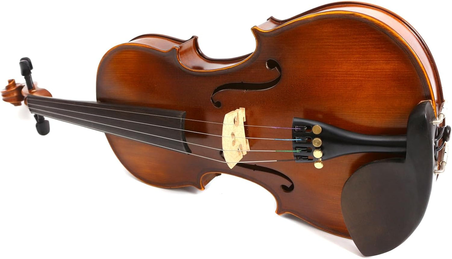 Violin 4/4 full size for Beginners,Kids &Adults Spruce Top Maple Back Side Students Starter Violin Set with Case,Bow,Rosin,Tuner,Shoulder Rest and Extra Strings