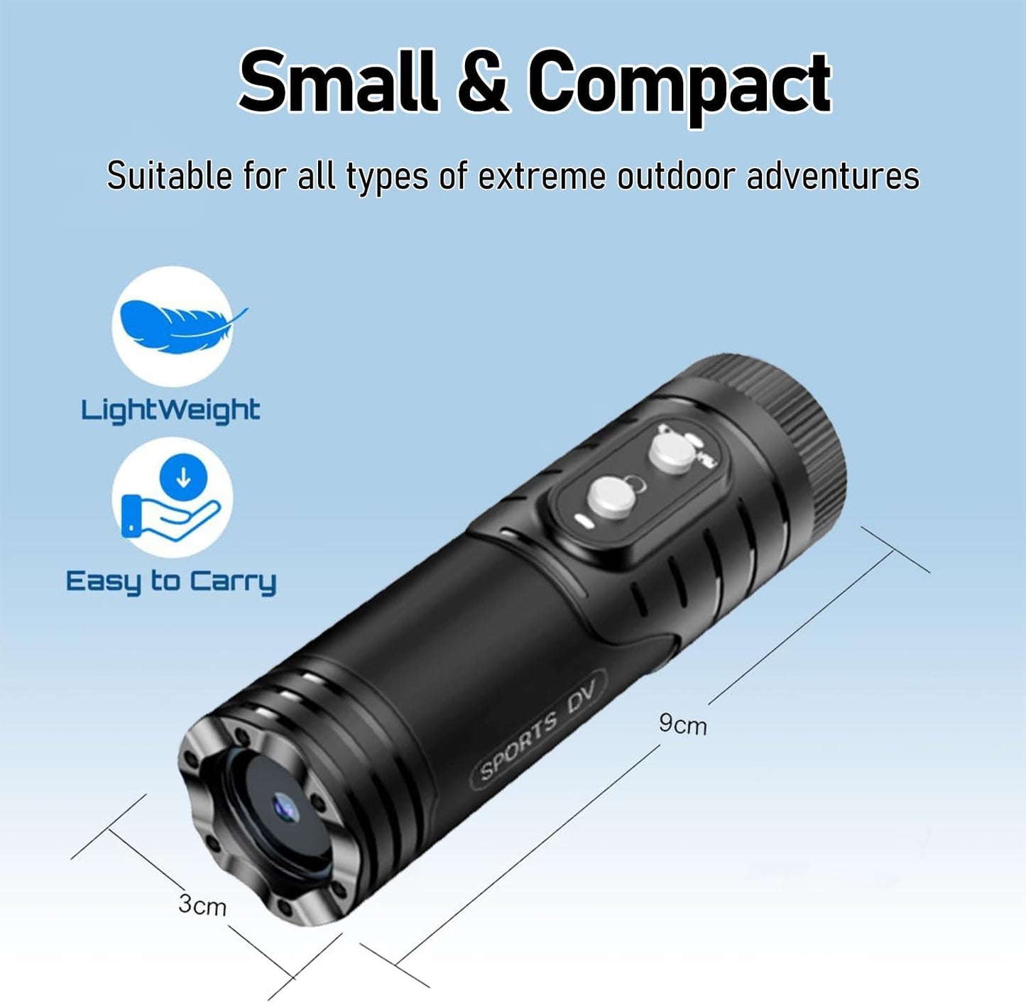WiFi Helmet Camera, HD 1080P Bike Motorcycle Helmet Camera, IP66 Waterproof Action Camera for Cars, Bicycle, Motorbike & Sports Helmet (with 128G Card)