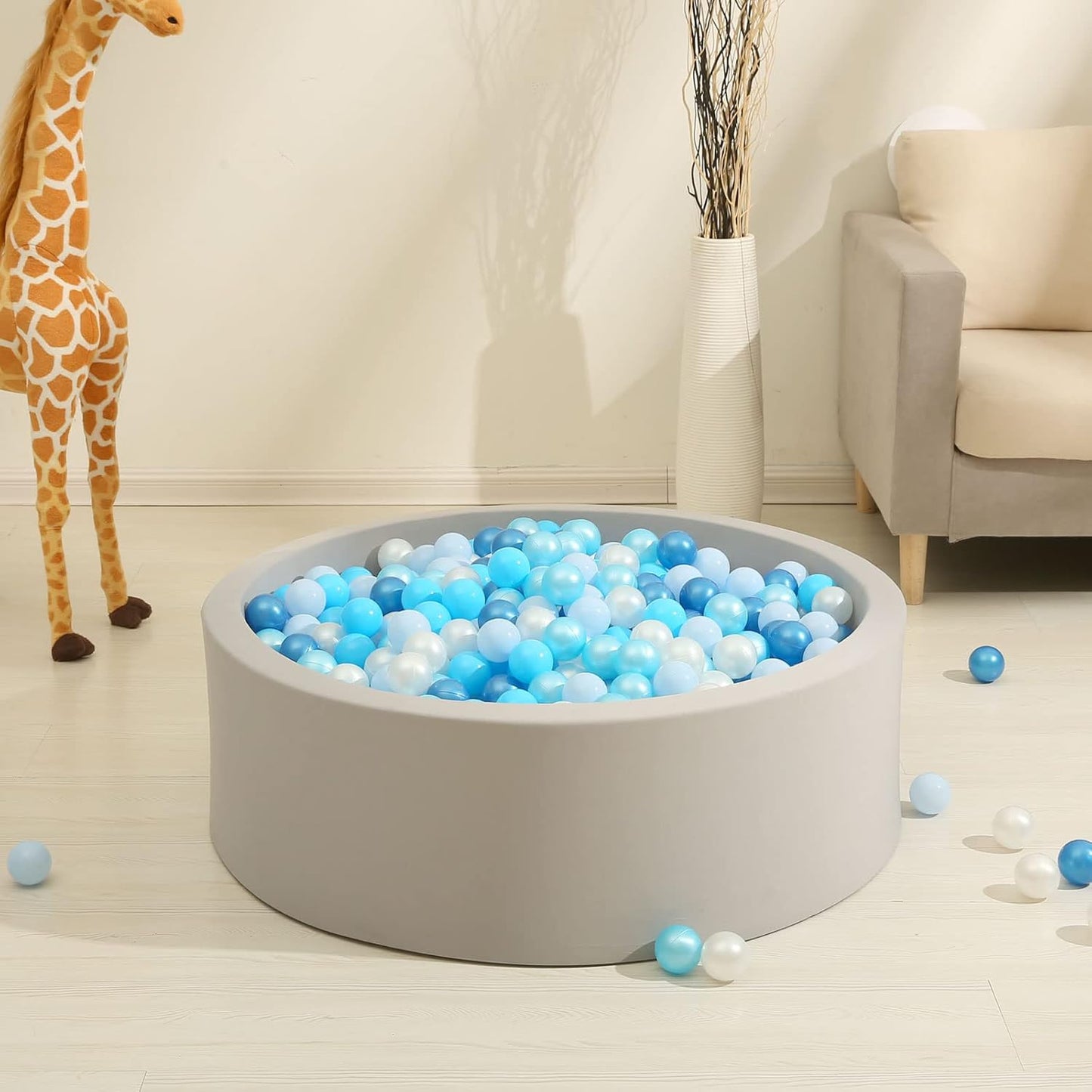 GOGOSO Ball Pits Balls for Toddlers Pack of 50 100 200 Plastics Shape Ball Non-Phthalate Non-BPA Non-Toxic 2.2-Inch Crush Proof Play Balls