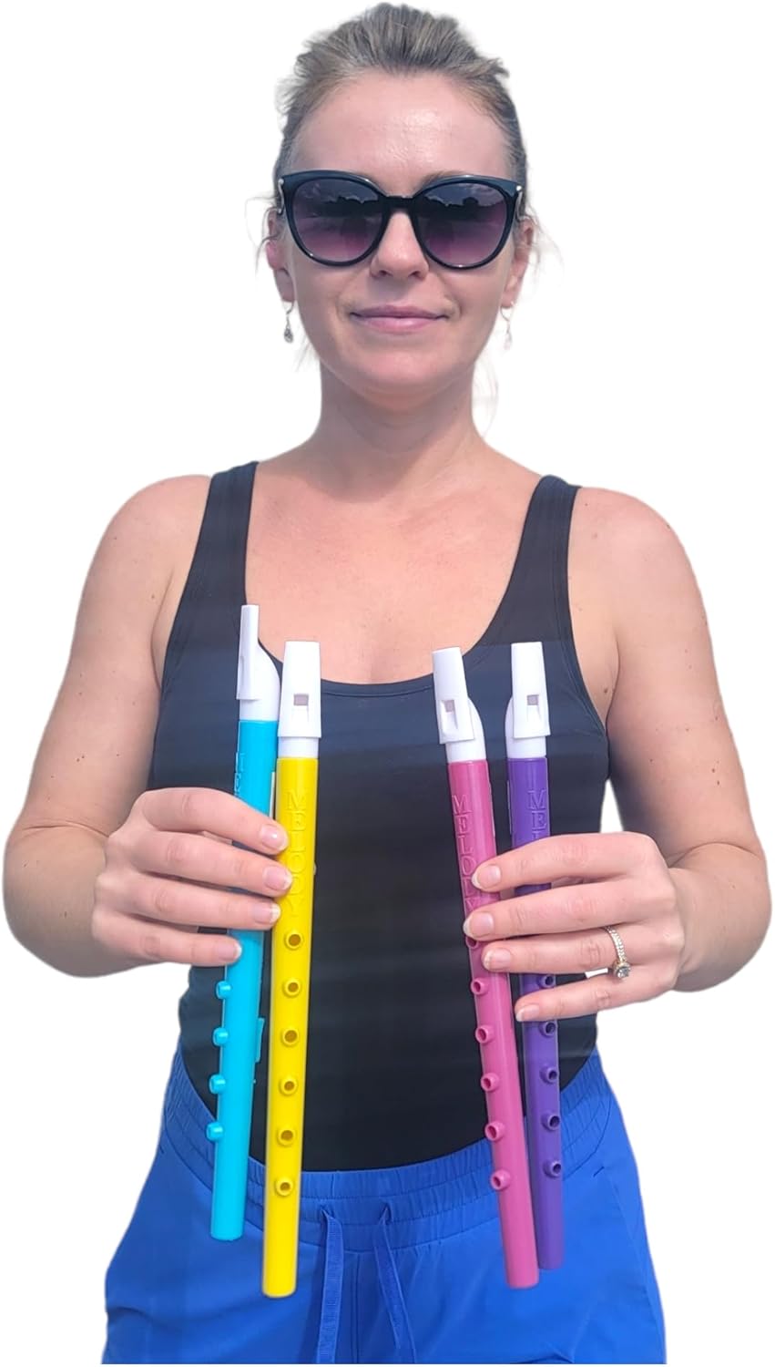 Assorted Colors Plastic Flutes (11") 6 Holes. Musical Wind Recorders Sound Instrument for Kids Toy for Music Party Favors Supplies (Twelve Flutes)