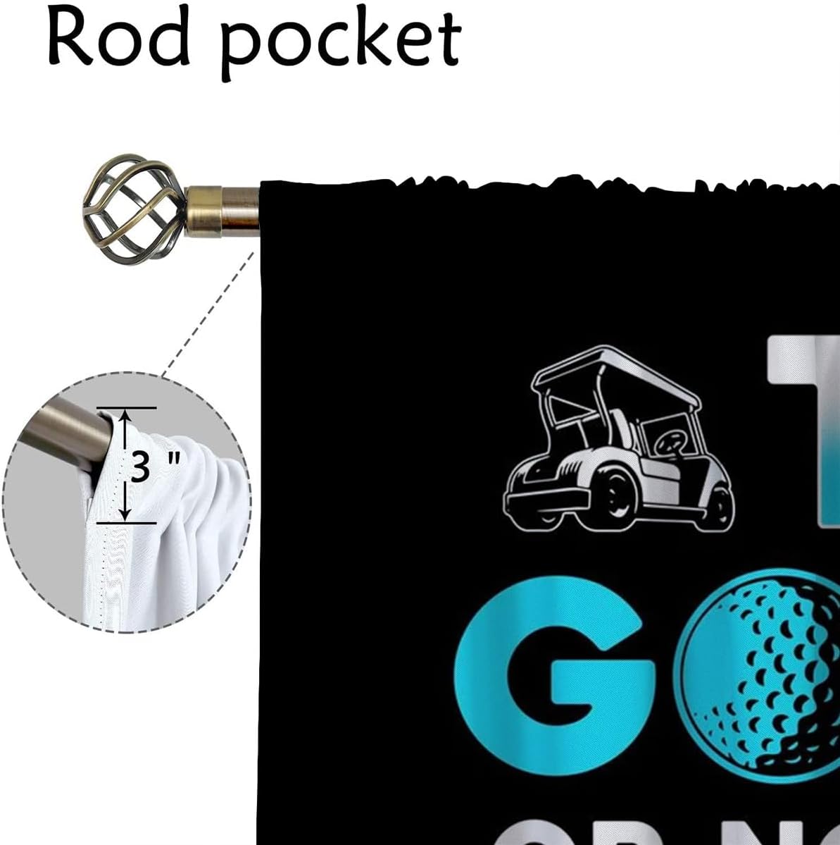 Golf Blackout Curtains for Boy Girl Room Darkening Decor,Sports Themed Golfers and Cars Bedroom Living Room Home Rod Pocket Thermal Insulated Window Curtain/Drapes Panel,84x72 Inch…