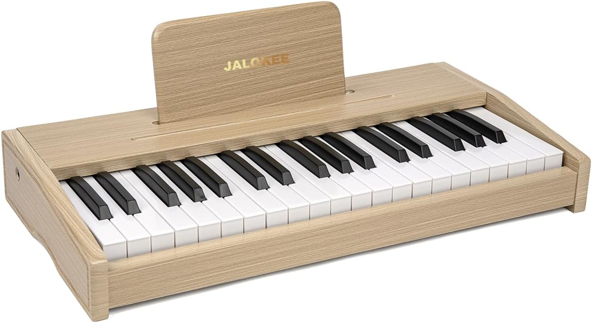 Kids Piano Keyboard, Digital Piano for Kids, Music Educational Instrument Toy, Wood Toy for 3+ Girls and Boys (Oak, 37 Keys)