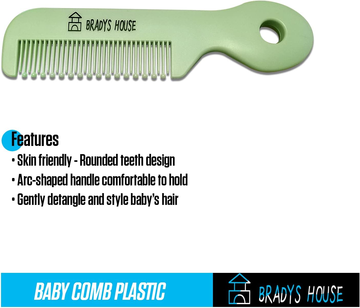 3 Piece Baby Hair Brush & Comb Set for Newborns- Soft Goat Bristle Hair-Brush, Silicone Bath Brush and Plastic Comb for Infant, Toddler, Kids - Baby
