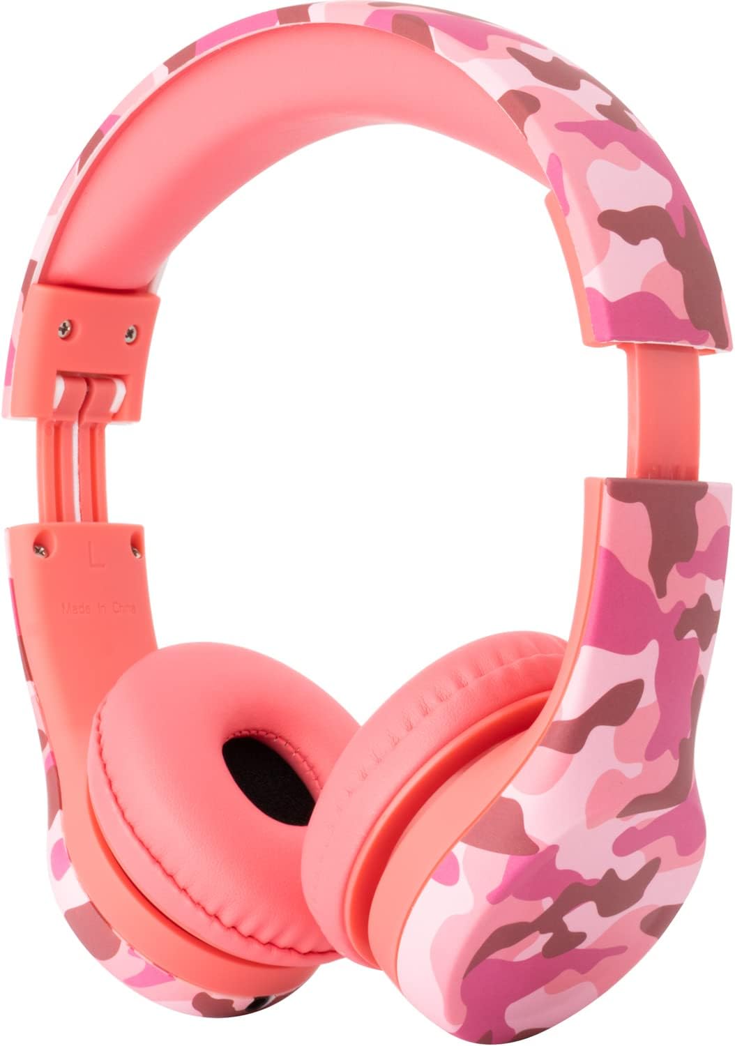 Snug Play+ Kids Headphones – Volume Limited 93dB for Safe Listening – Foldable, Durable Headphones for Toddlers, Boys & Girls – Tangle-Free Cord – Ideal for Travel, School, Tablets - Pink Camo