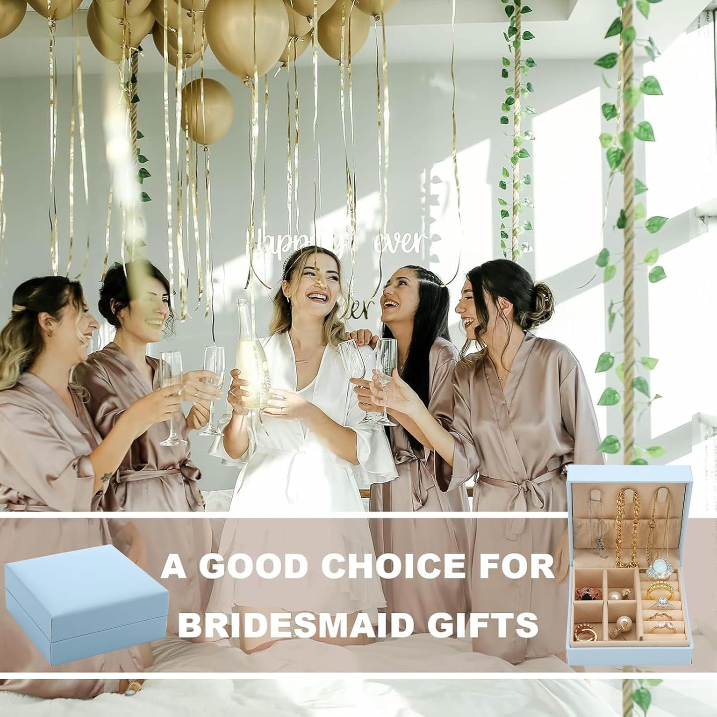 Bridesmaid Proposal Gifts Letter Cosmetic makeup bag bulk for Wedding Party Favors Bachelorette party decorations Toiletry Organizer Bag Makeup Case Gift (8, White&Gold)