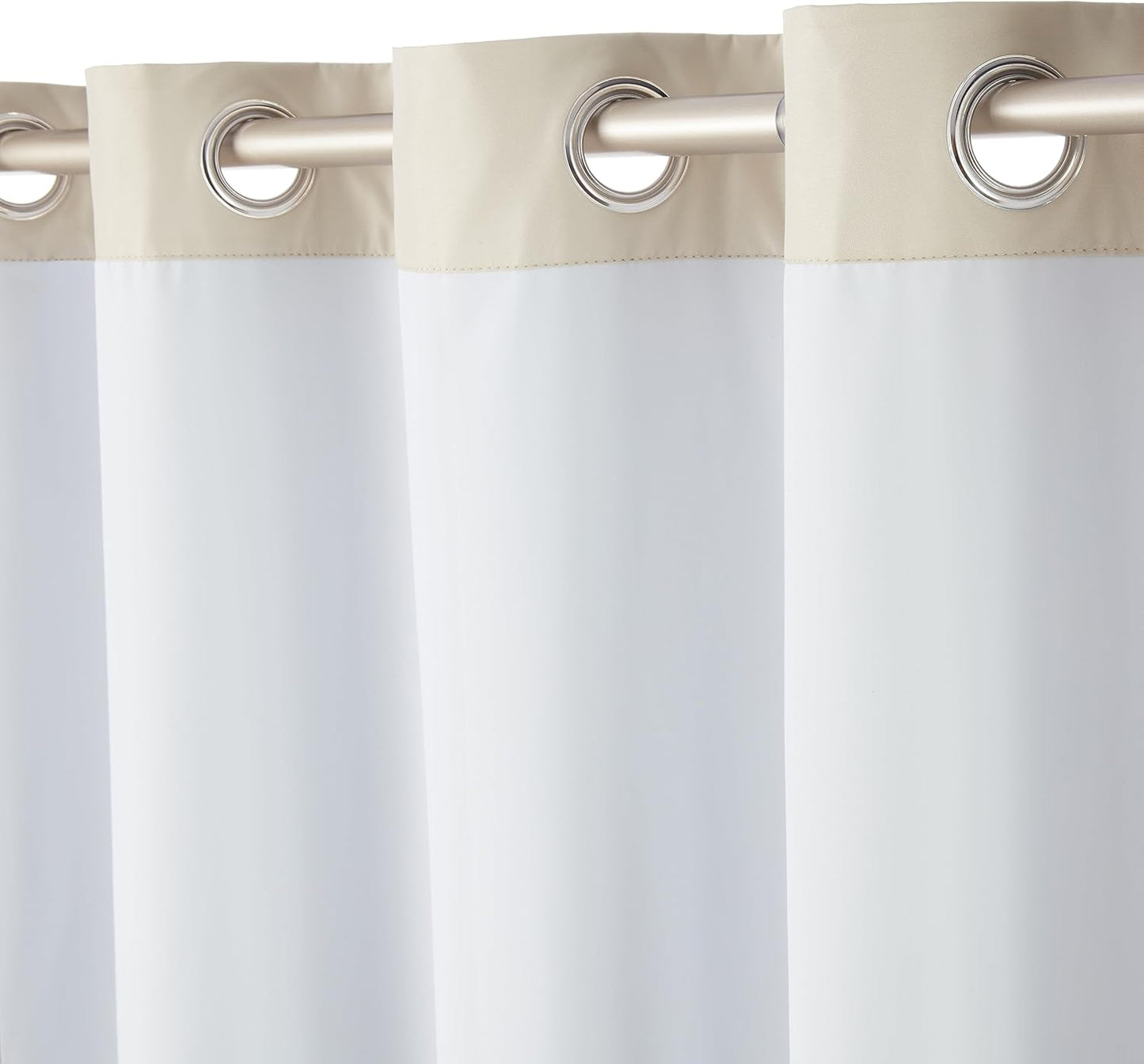 Amazon Basics Room Darkening Blackout Window Curtains 2 Panels with Grommets, for Living Room and Bedroom, 52 x 84 inches, Beige