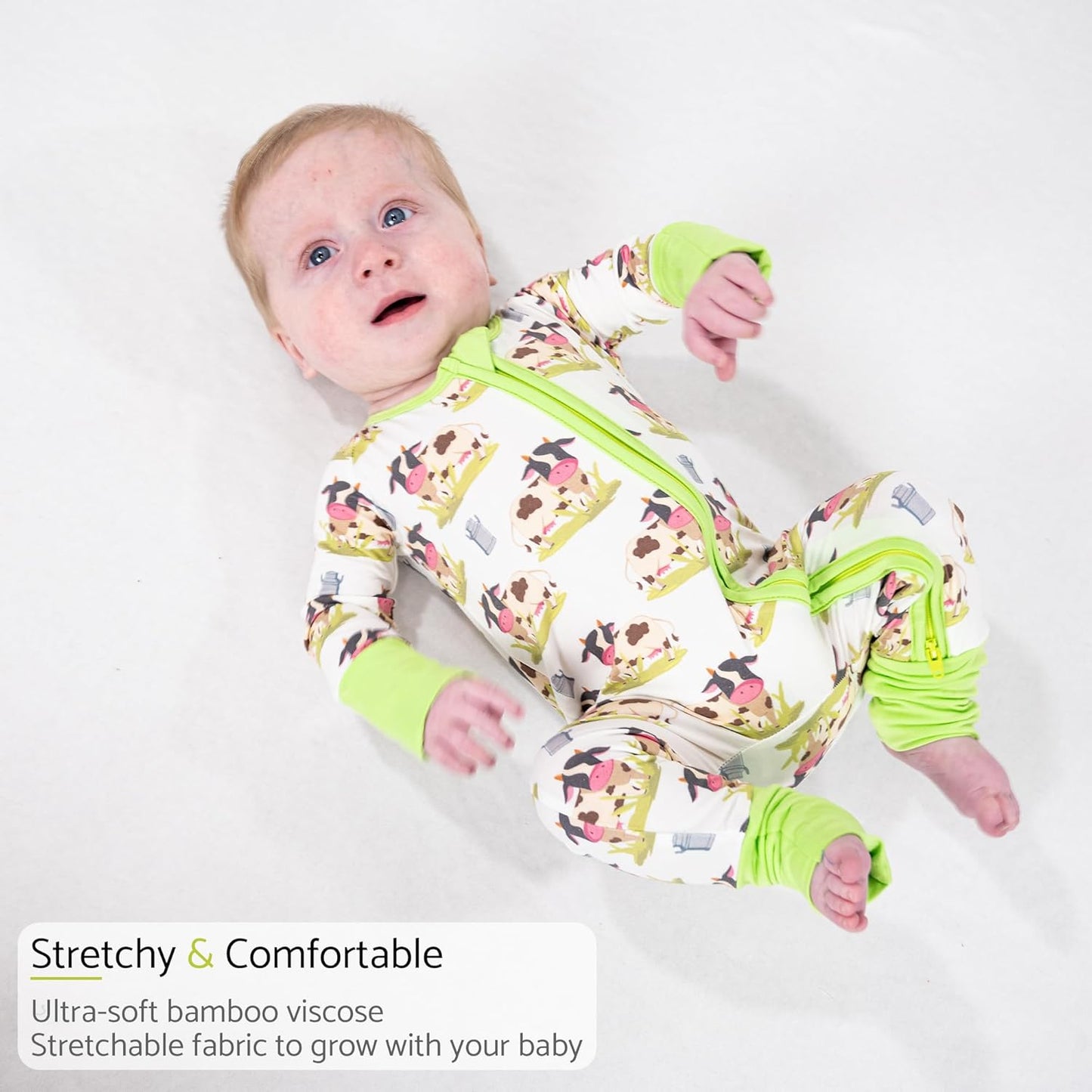 LollyBanks Baby Pajamas, Baby Romper 95% Bamboo Viscose and 5% Spandex