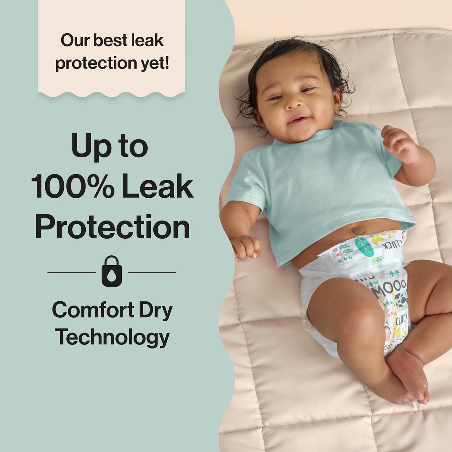 The Honest Company Clean Conscious Diapers for Delicate Skin | Up to 100% Leakproof | Hypoallergenic, Fragrance Free | Gender Neutral | Club Box, Size 5 (27+ lbs), 44 Count (Prints May Vary)