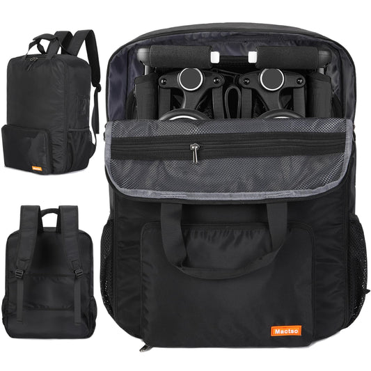 Mactso Stroller Travel Bag Compatible with GB Pockit Air Plus All Terrain and GB Pockit + All City, Lightweight Stroller Travel Backpack for Airplane (Black, L)