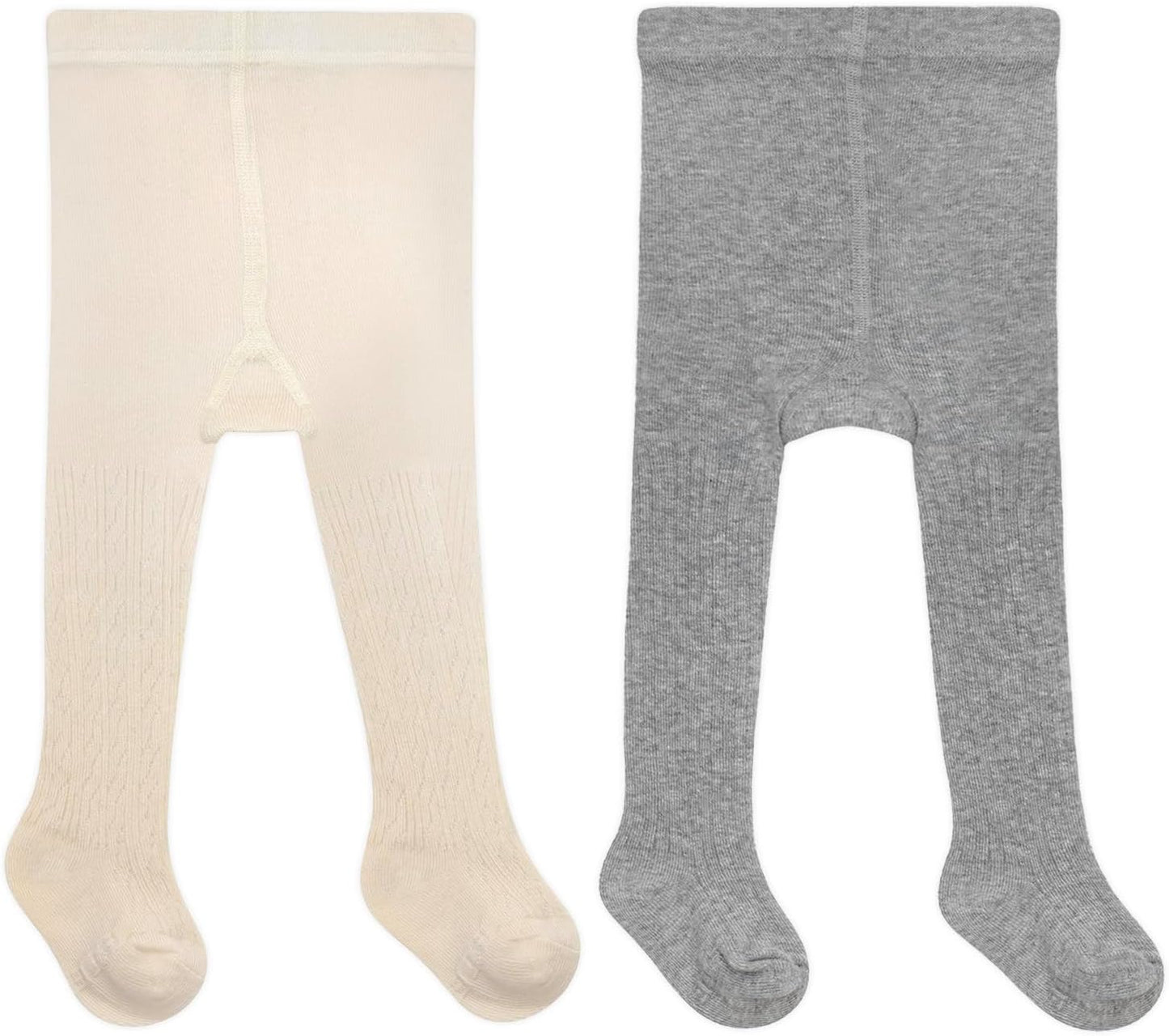 Robeez Baby Girl Heavyweight Ribbed Tights for Little Girls, Opaque 2 Pack Baby Girl Footed Cable Knit Tights