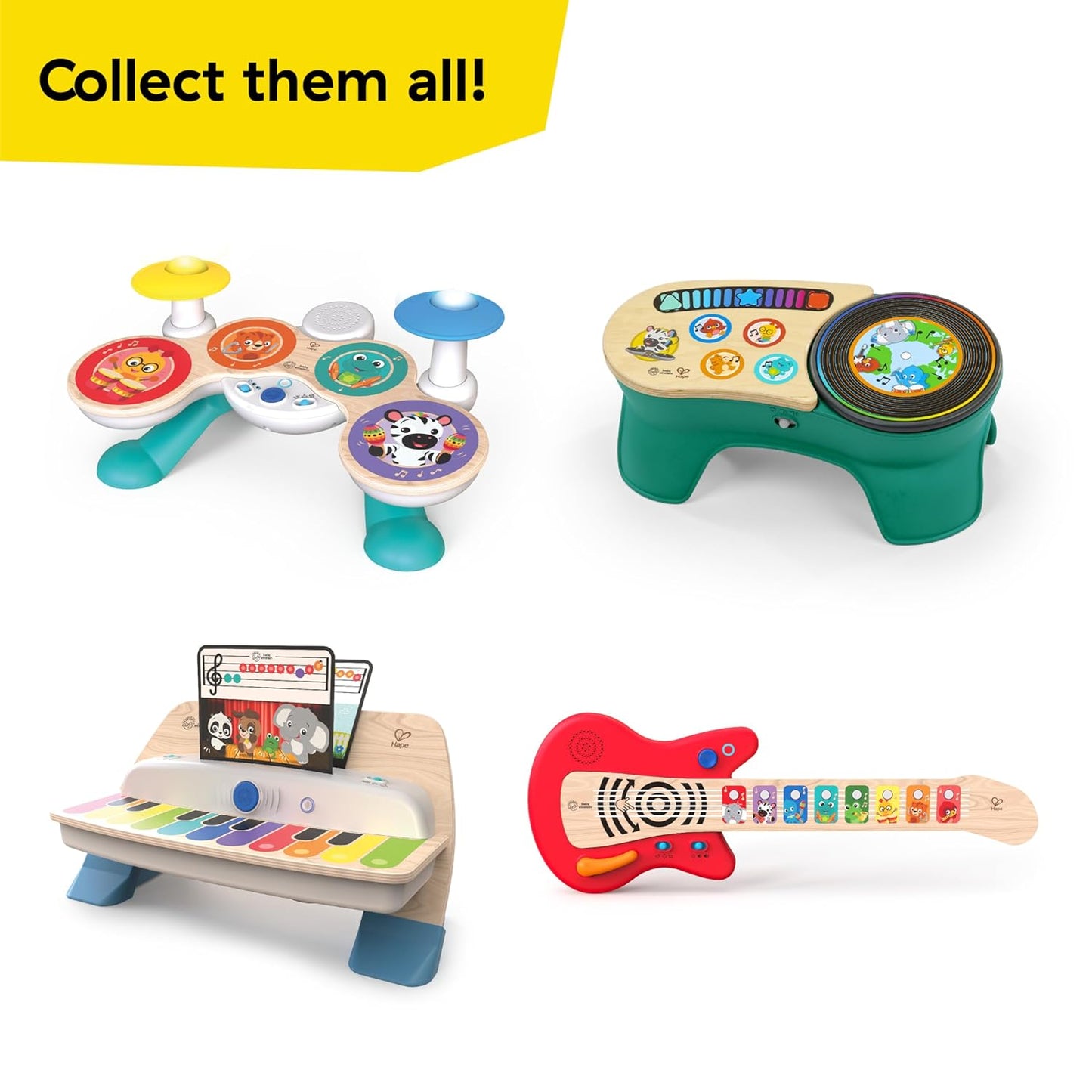 Baby Einstein + Hape DJ Discovery Musical Toy Turntable, Ages 6 Months and Up