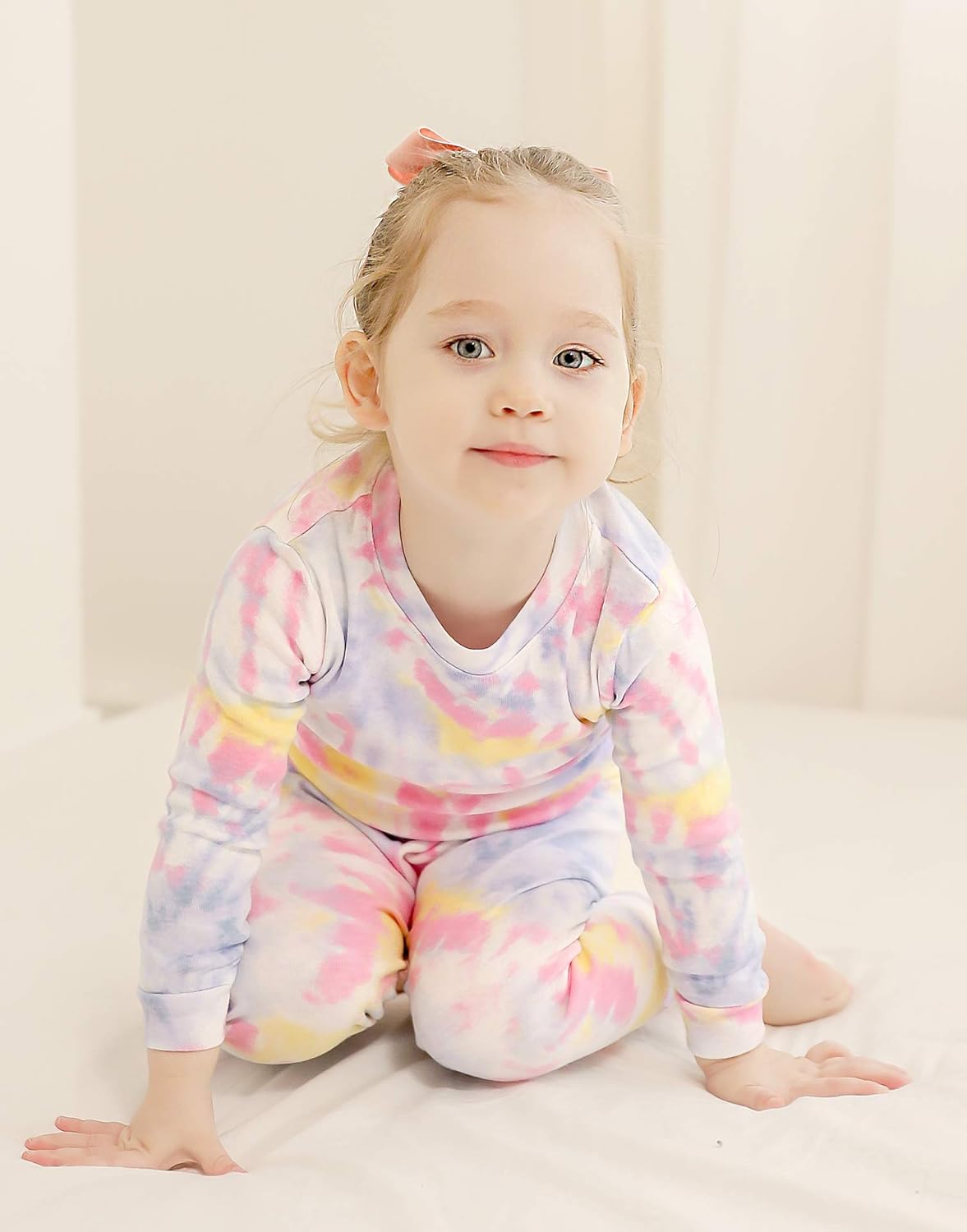 VAENAIT BABY 12M-12Y Toddler Kids Boys Girls 100% Cotton Marbling Tiedye Sung Fit Sleepwear Pajamas 2pcs Pjs Set