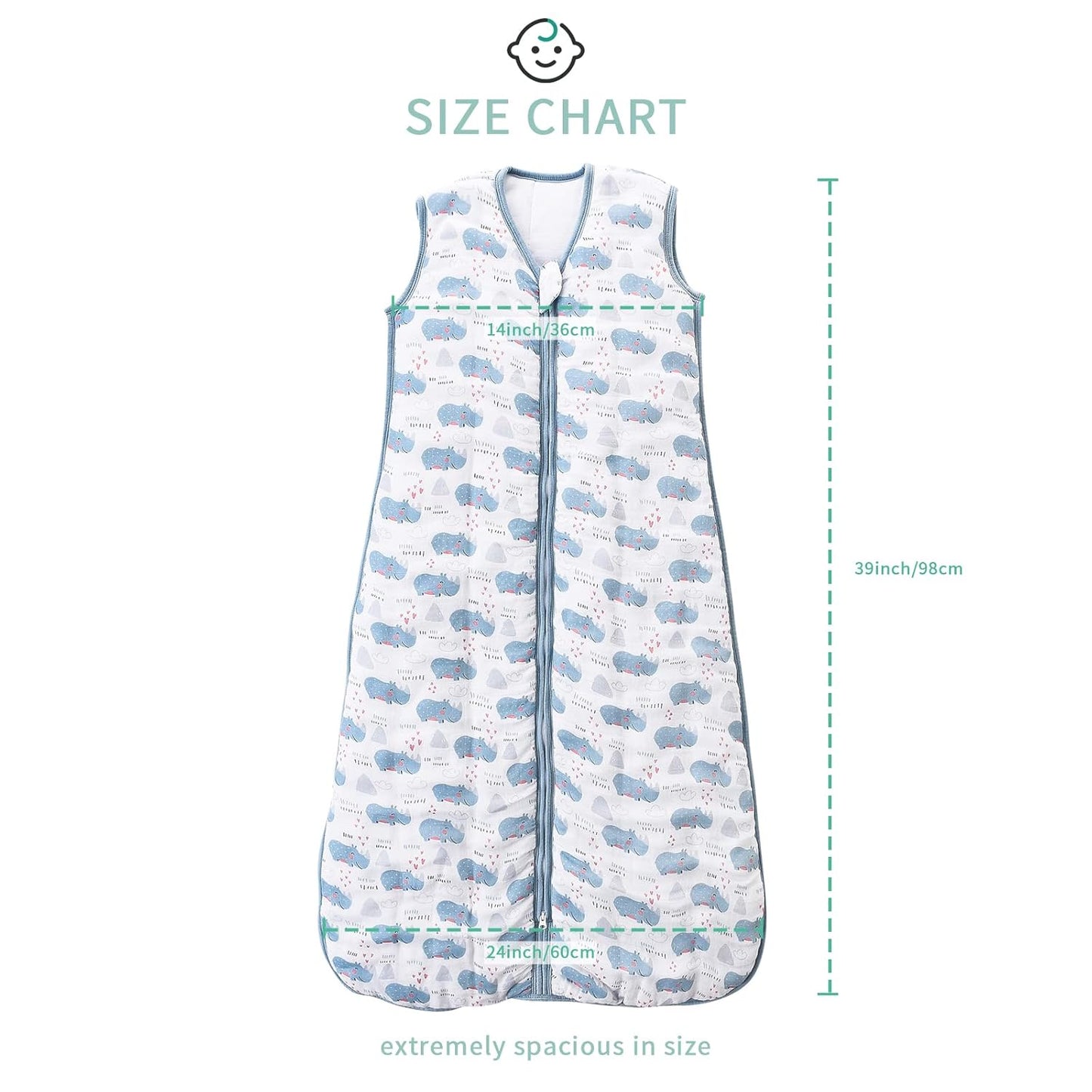 Toddler Sleep Sack, 70% Rayon from Bamboo and 30% Cotton Baby Wearable Blanket Winter 2.5 TOG Sleeping Sacks Warm (2-4T)