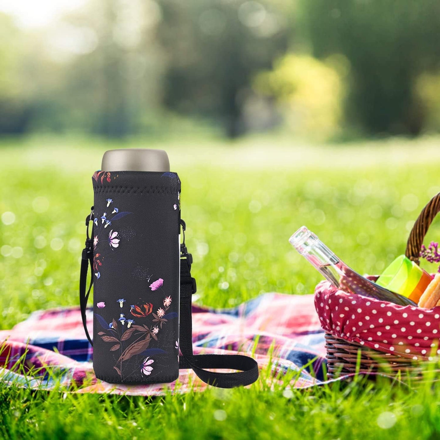 AUPET Water Bottle Bag Carrier,24oz/32oz Insulated Neoprene bottle Sling Holder Case Pouch Cover for 1000ML/750ML Bottles with Shoulder Strap for walking