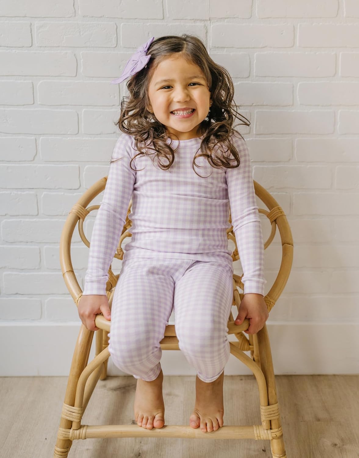 moimoln Plaid Check Soft Cotton Modal 6M-8Y Baby Toddler Long-Sleeve Snug-Fit Pajama Sleepwear Daily