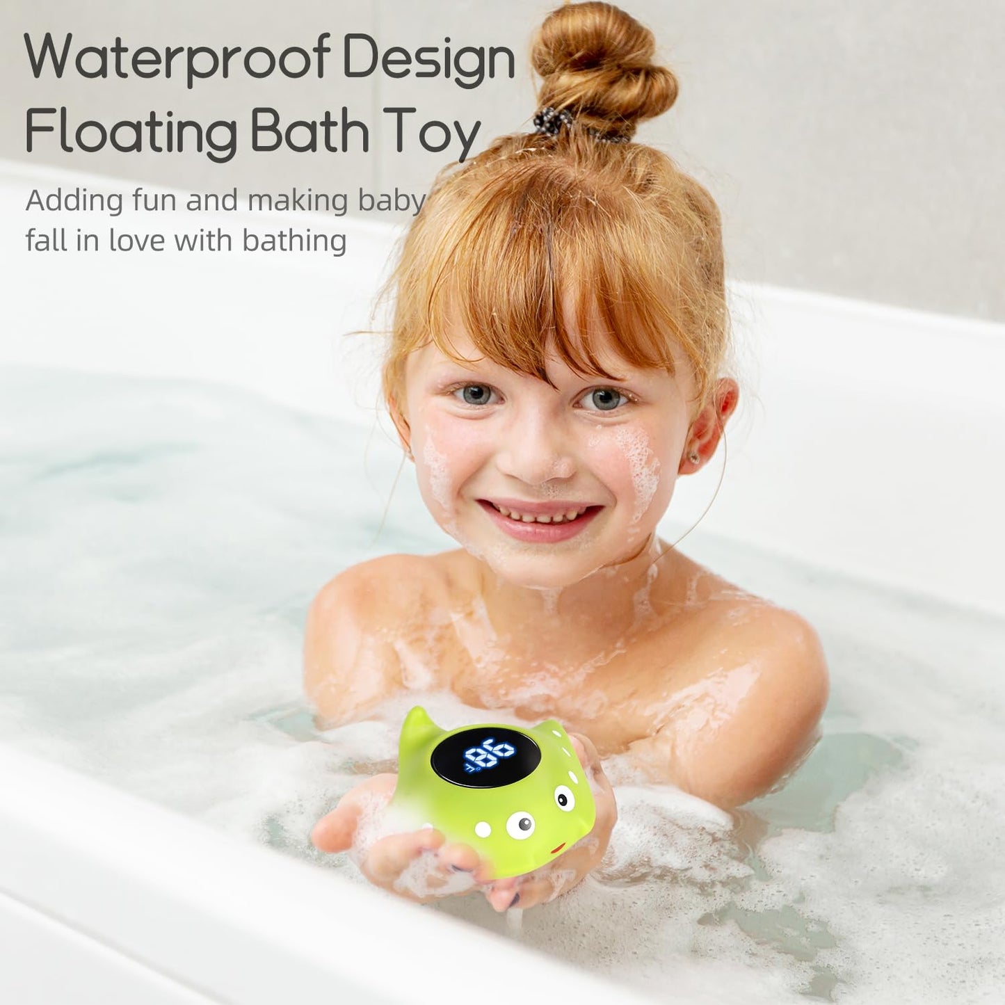 Baby Bath Water Thermometer - Floating Safety Toy for Bathtub With Temperature Warning - Room Thermometer for Infants, Toddlers, Girls, Boys, Newborn Kids