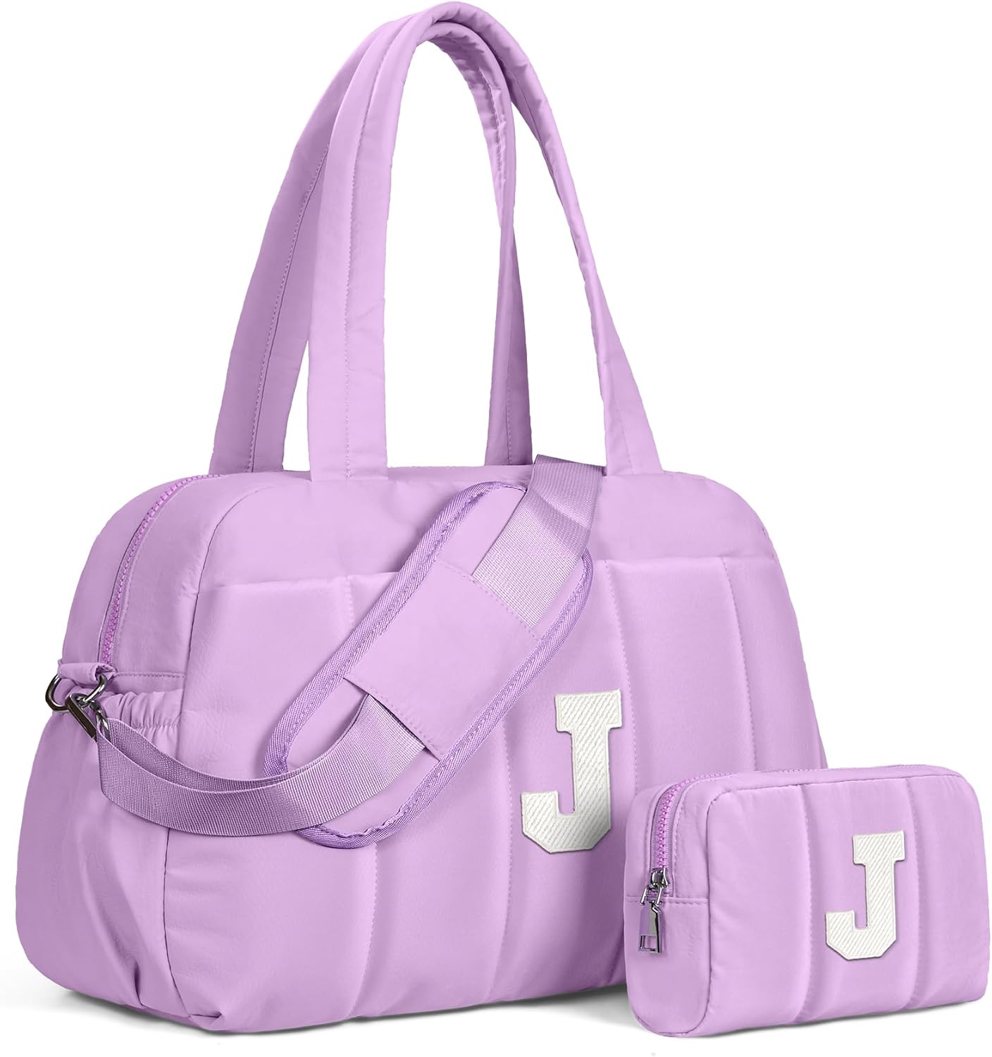 Birthday Gift for Women Girl-Initial Duffle Bag, Carry On Bags for Women，Overnight Bag with Wet Pocket，Lightweight Travel Bags Personalized Gym Tote with Makeup Pouch