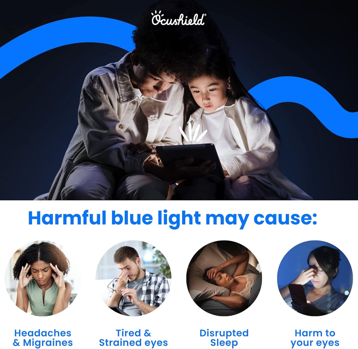 Ocushield Anti Blue Light Screen Protector for Apple iPad Pro 10.5" (2nd Gen, 2017)/iPad Air 3 (2019) - Blue Light Filter for iPad - Eye Protection - Accredited Medical Device - Anti-Glare