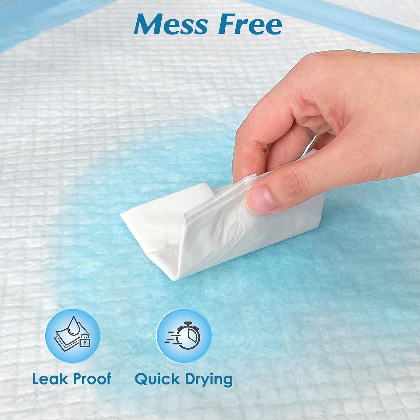 50 Count Super Absorbency Disposable Underpads, Leakproof Quick Drying Disposable Pads for Baby, Puppy and Adults, Disposable Changing Pads for Baby, Disposable Diaper Changing Pads, 17” x 13”