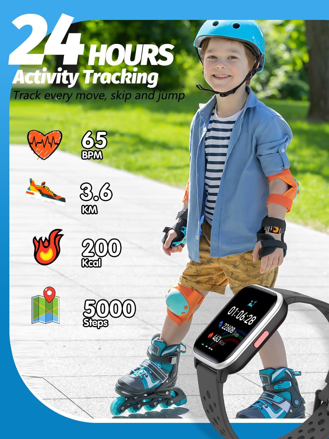 Kids Smart Watch Girls Boys, SmartWatch for Kids Smart Watch Gifts for 4-16 Years Old with Sleep Mode 19 Sports Mode Pedometer Birthday Gift for Boys Girls