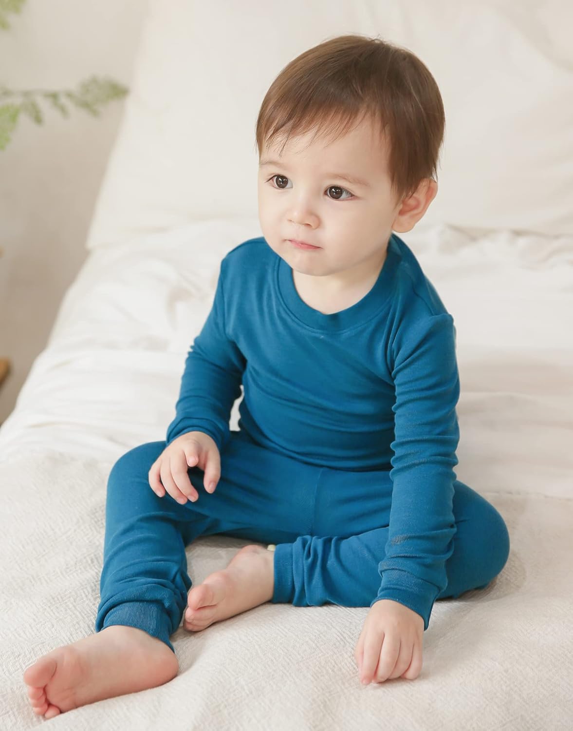 VAENAIT 6M-12Y Toddler Toddler Kids Toddler Girls Boys Soft Comfy Modal Tencel Solid Raglan Sleepwear Pajamas Pjs 2pcs Set