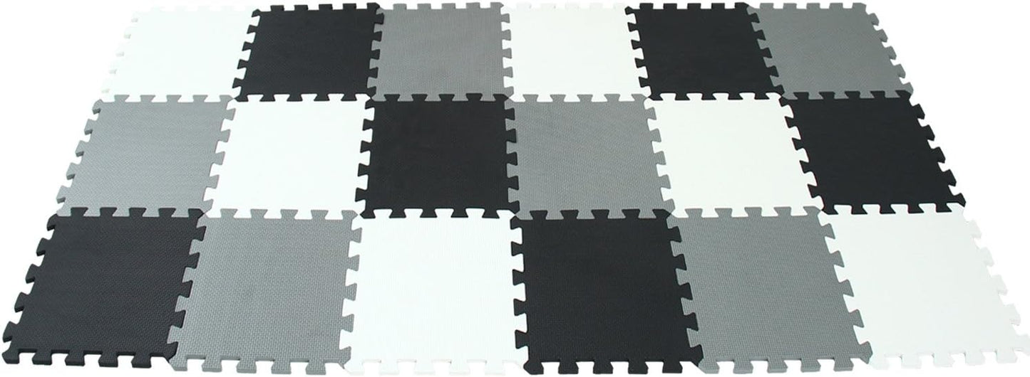 MQIAOHAM® 18 Pieces Puzzle Play Mats, Soft Baby Play Mat, Kids Interlocking Foam Floor Tiles, Toddlers Carpet Playmats G301018-101104112