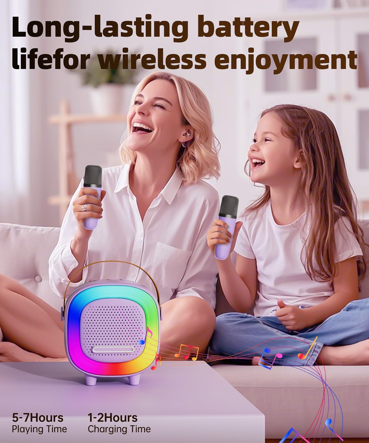 Mini Karaoke Machine Speaker for Kids Adults, Portable Bluetooth with 1 Wireless Microphones, Children's Day Birthday Gift Ideas for Toys for Teens Boys and Girls Aged 4, 5, 6, 7, 8, 9, 10, 11, 12+