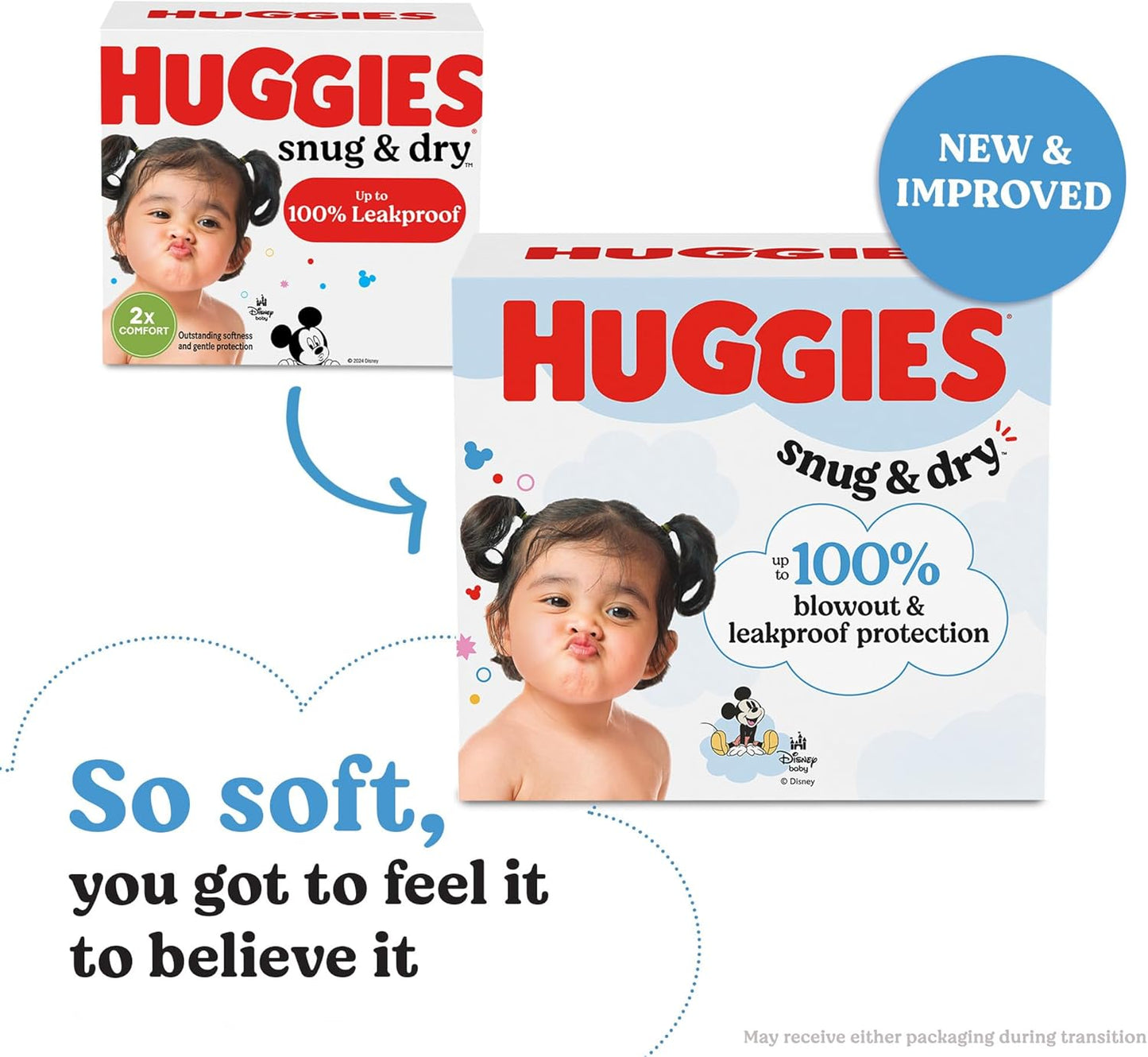 Huggies Size 6 Diapers, Snug & Dry Baby Diapers, Size 6 (35+ lbs), 21 Count, Packaging May Vary