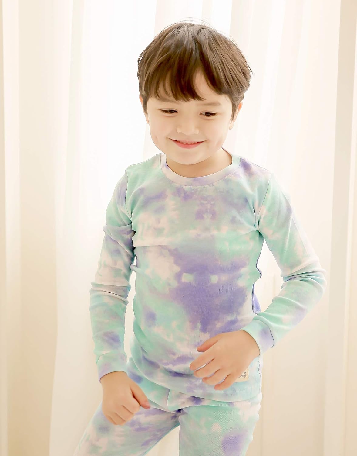 VAENAIT BABY 12M-12Y Toddler Kids Boys Girls 100% Cotton Marbling Tiedye Sung Fit Sleepwear Pajamas 2pcs Pjs Set