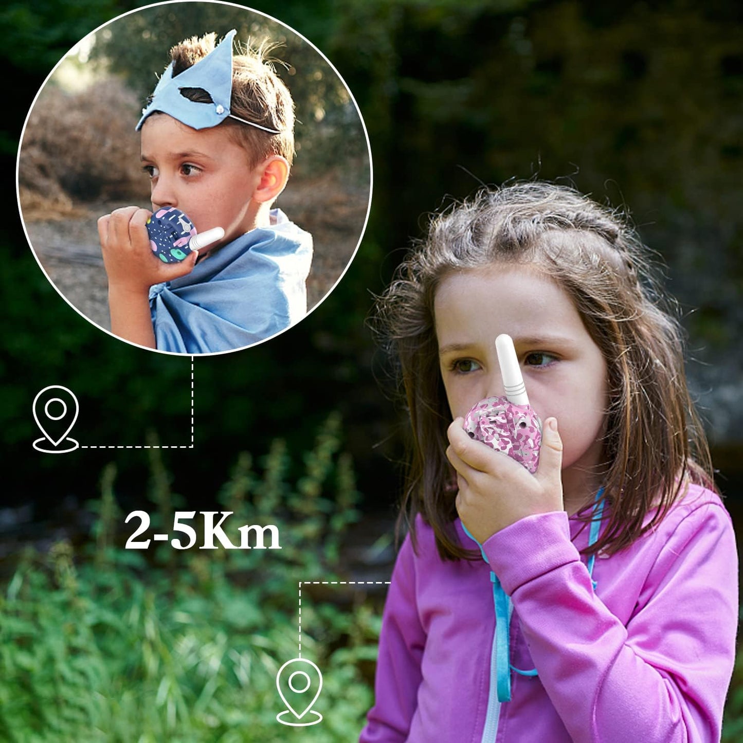 Qniglo Walkie Talkies for Kids - Rechargeable Kids Walkie Talkies with Clear Sound, Easy to Use, VOX, Perfect Birthday for 3-8 Year Old Boys Girls - Outdoor Adventures, Camping, Hiking