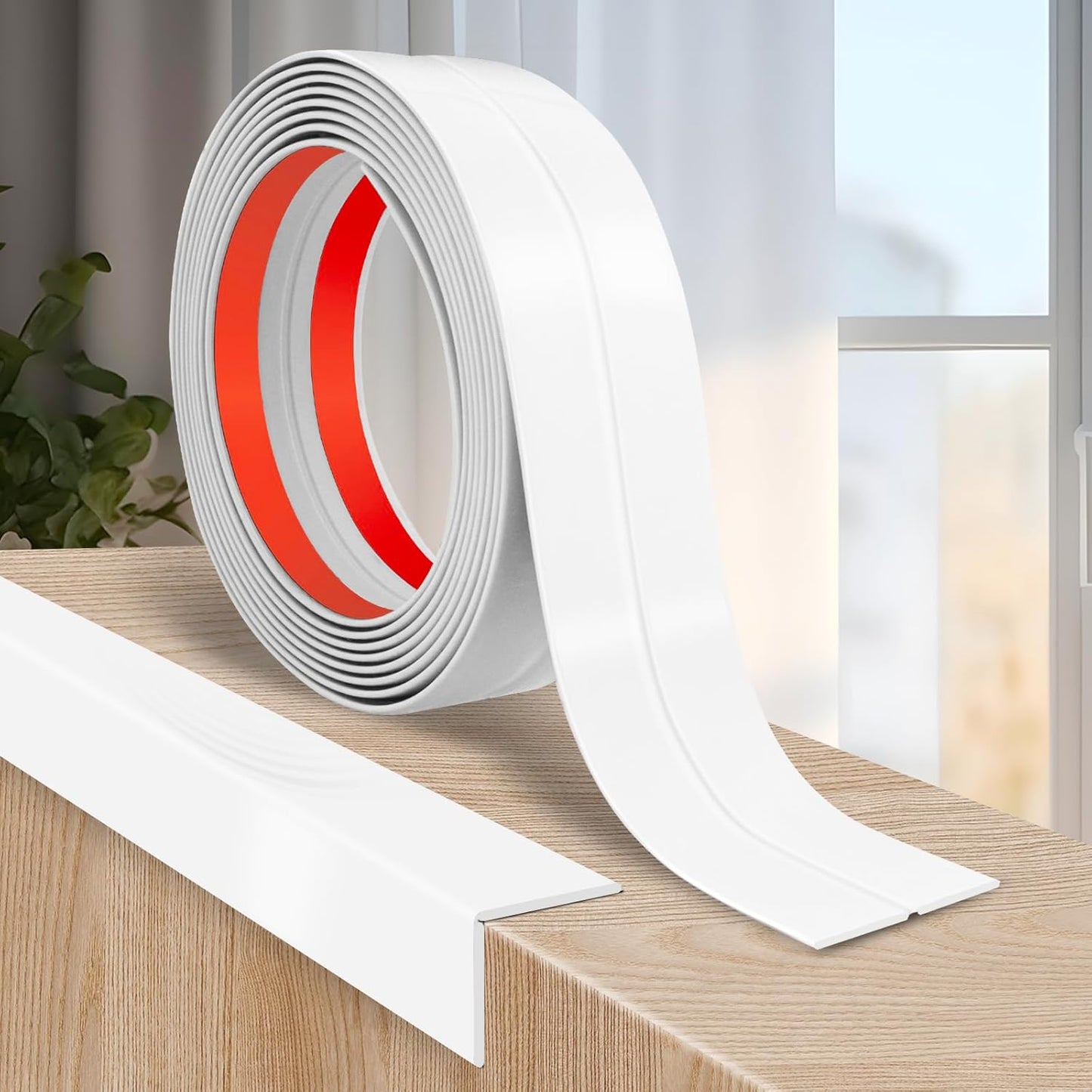 Flexible Wall Corner Protector Moulding Trim Peel and Stick Wall Corner Guards Edge Protector Self Adhesive Molding Trim Strip for Edge Ceiling (White, 1.6 in x 40 Ft)