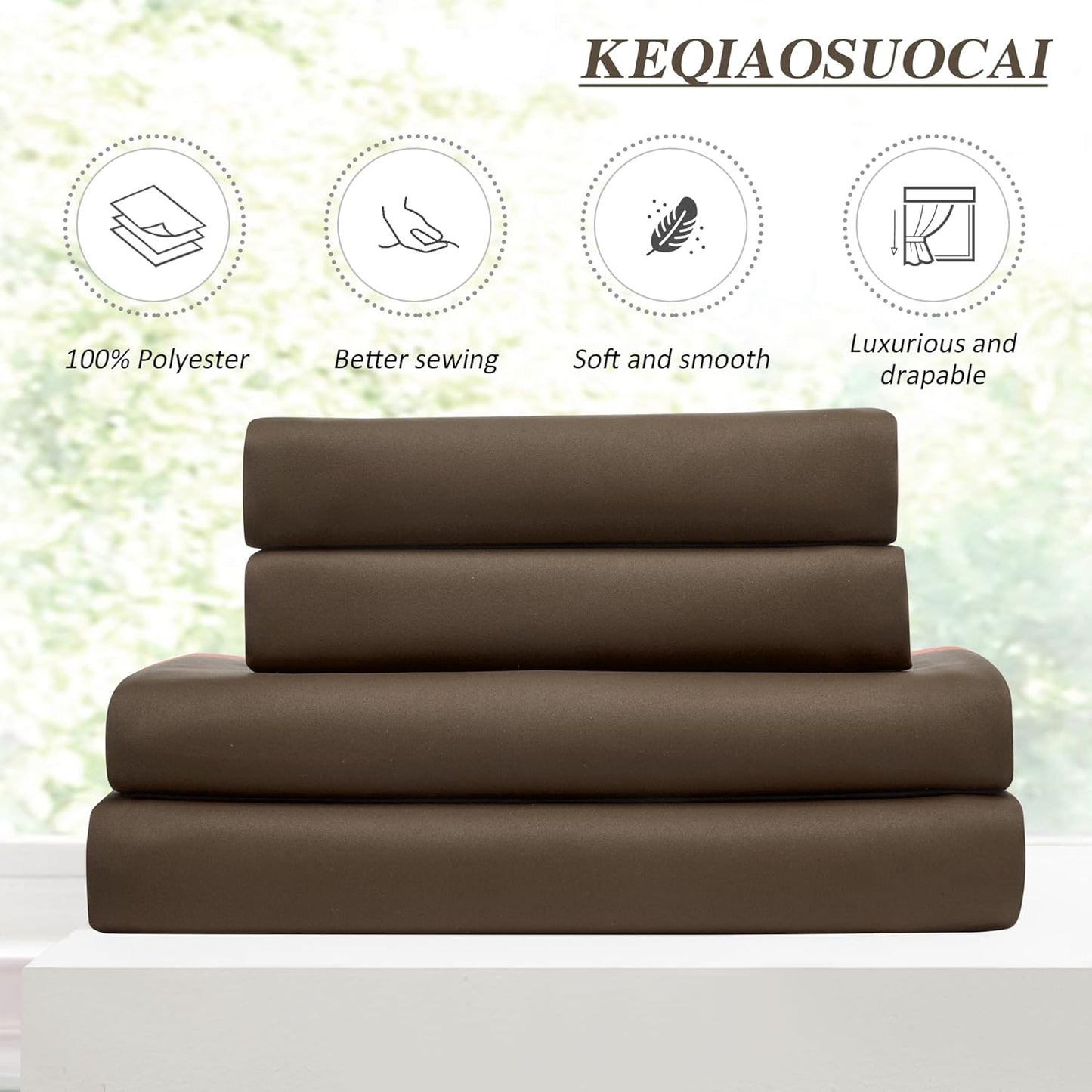 KEQIAOSUOCAI Brown Blackout Curtains 150 Inches Long, Extra Long Pinch Pleats Living Room Curtains Thermal Pleated Curtains Panels Drapery for Home, Hotel, Office, 40" W x 150" L, Set of 2