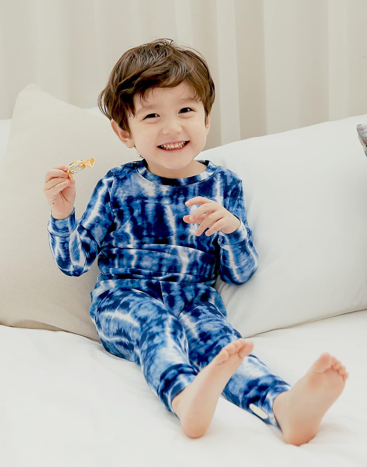 VAENAIT BABY 12M-12Y Toddler Kids Boys Girls 100% Cotton Marbling Tiedye Sung Fit Sleepwear Pajamas 2pcs Pjs Set