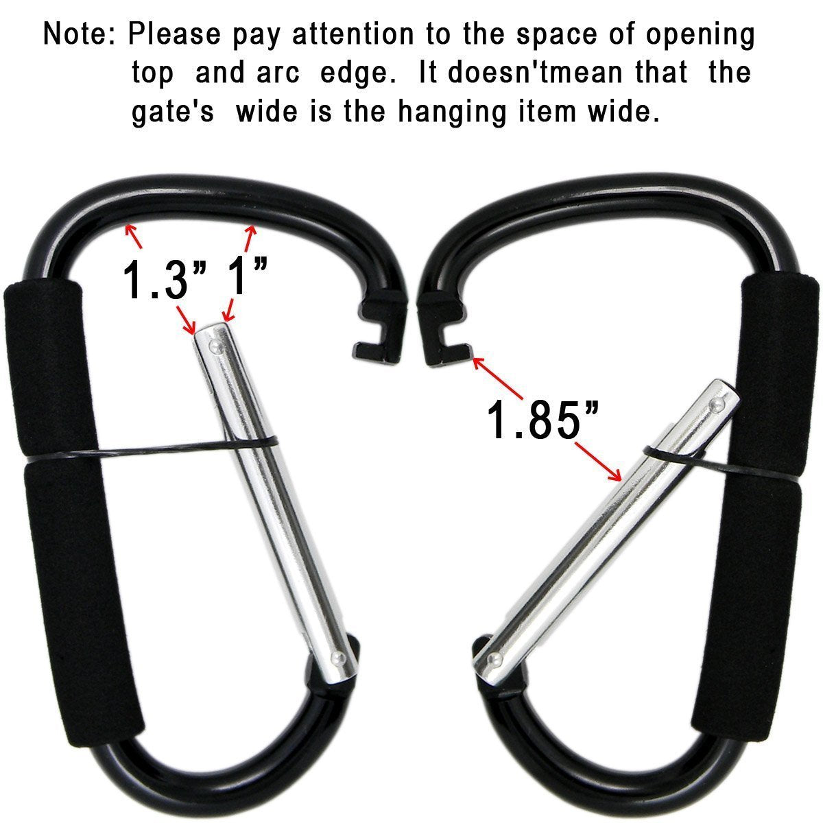 Stroller Hooks by Baby,2 pcs Carabiner Stroller Hook Organizer for Hanging Purses, Diaper Bag, Shopping Bags. Clip Fits Single/Twin Travel Systems, Car Seats and Joggers (Purple)