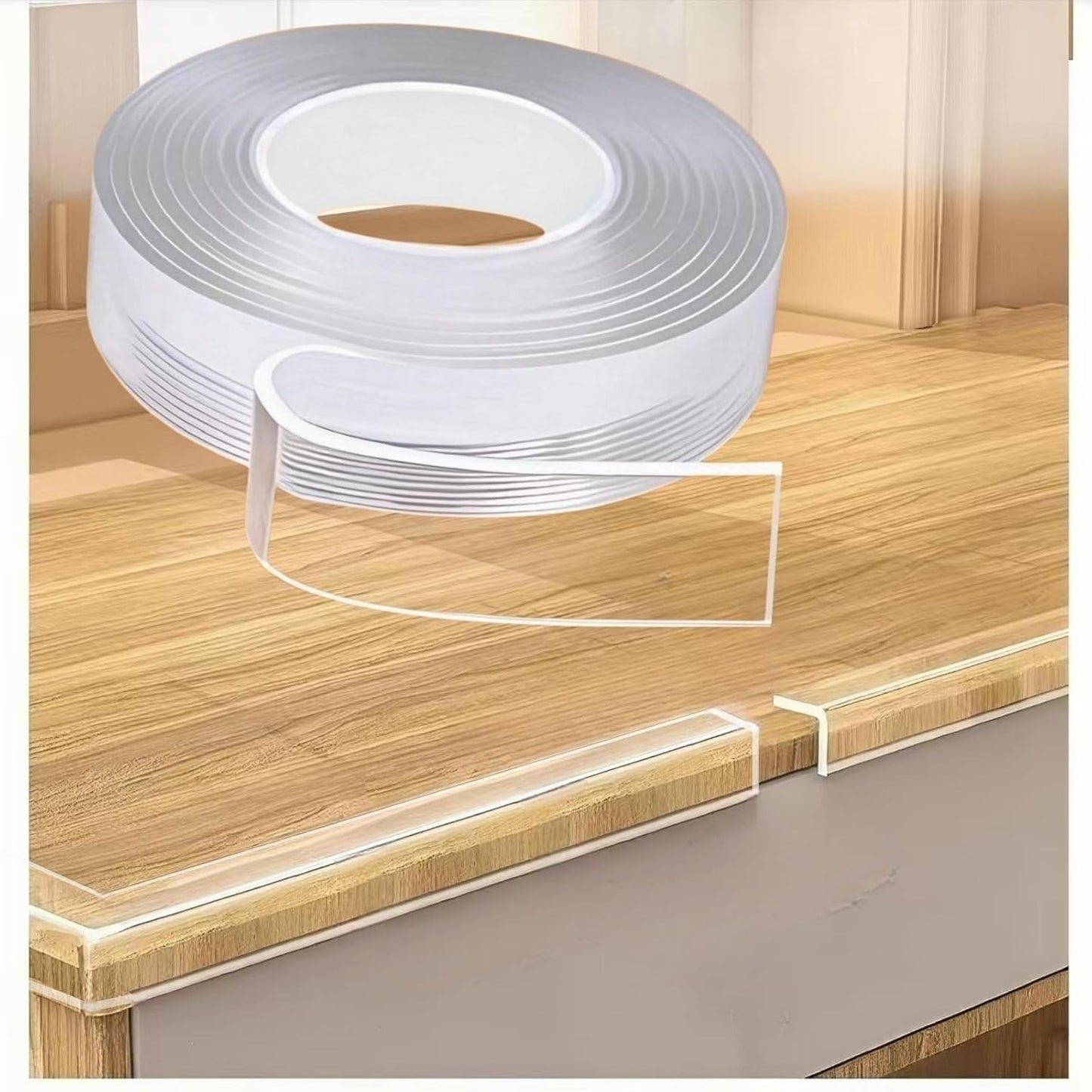 Clear Edge Protector Strip,0.78in Width x80in Length,Table Corner Protectors Tape,Self Adhesive Protective Corner Bumper for Cabinet Doors, desks, Glass, Dining Tables, Furniture, Kitchen countertops