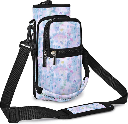 AUPET Water Bottle Sling Bag Sleeve Holder Carrier 25/32/40/64 oz,Insulated Crossbody Water Bottle Case Cover with Strap and Pockets for Men/Women Walking Hiking