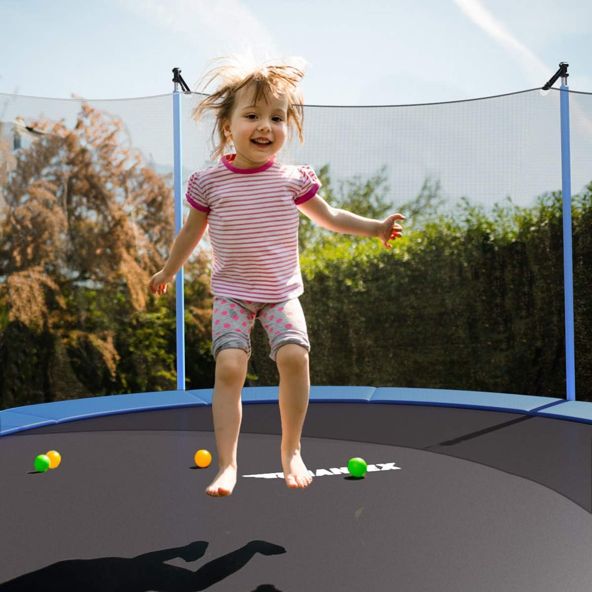 Giantex Trampoline Pad, 8ft 10ft 12ft 14ft 15ft 16ft Trampoline Replacement Safety Pad, No Holes for Pole, Waterproof Trampoline Accessories Spring Cover