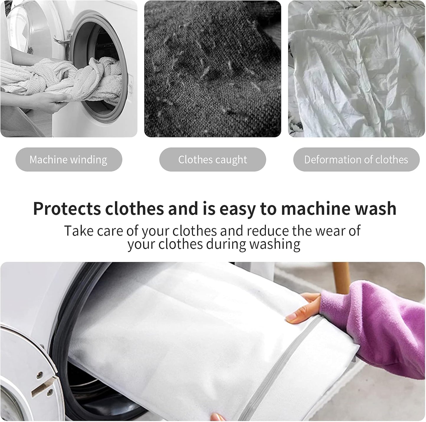 Mesh Bra Bags for Laundry(9 Pack) by MDSXO, White Lingerie Bags for Washing Delicates,Baby Laundry,Sock,Travel Storage[1XXL/2XL/3L/2M/2bra bags]